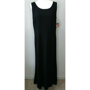 CAbi Carol Anderson Vintage Sleeveless Black Maxi Dress Sz M Stretch Rayon Y2K